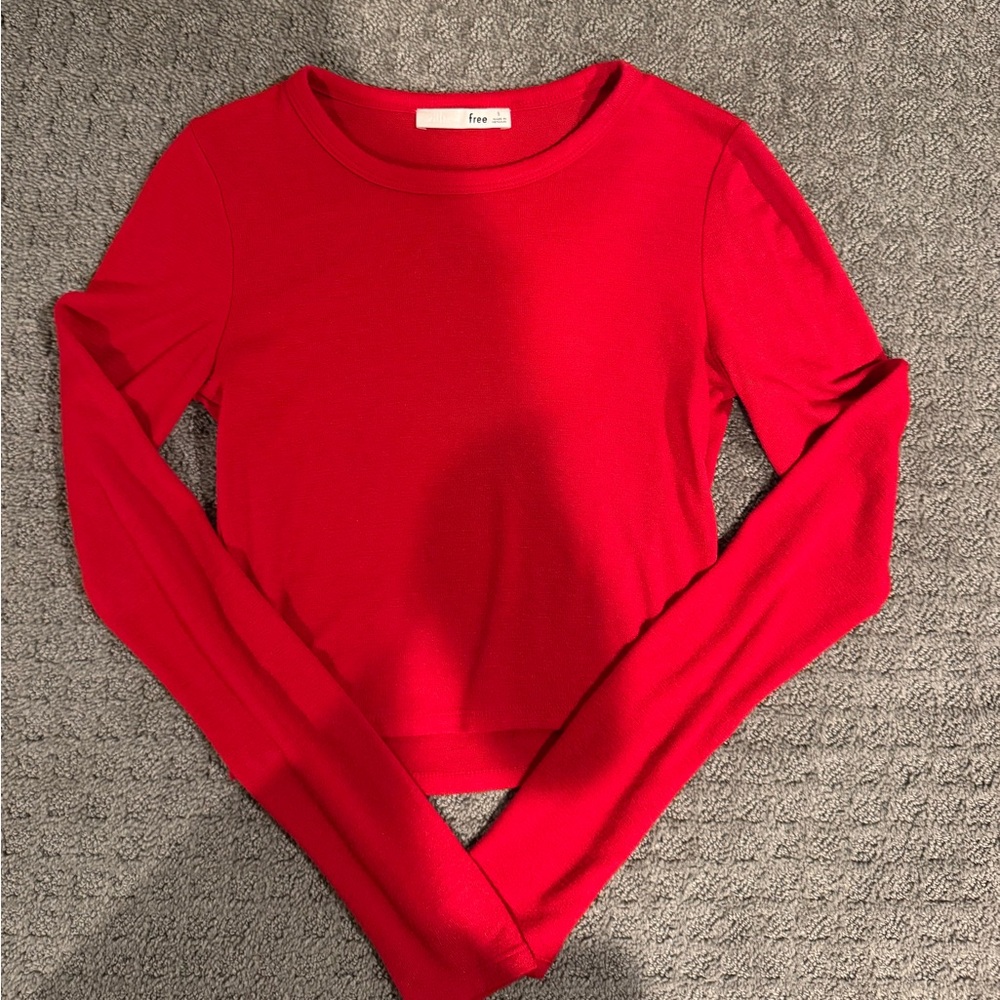 Aritzia Red Long Sleeve Sweater